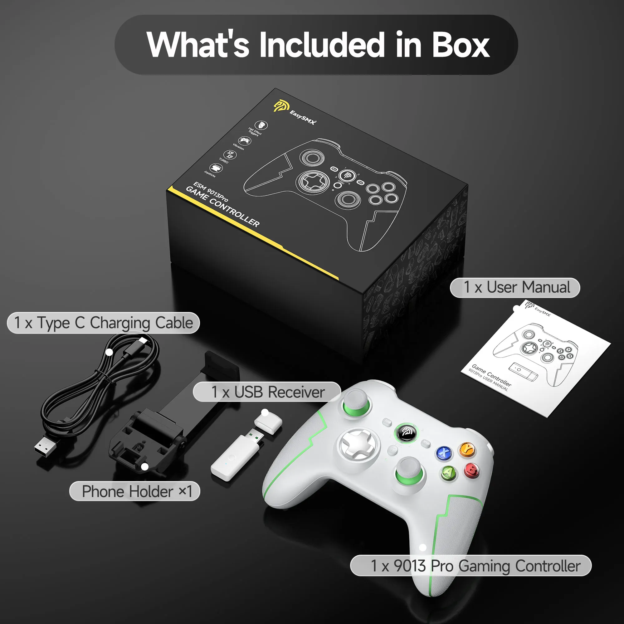 EasySMX 9013 PRO Tri-Mode Wireless Controller With Hall Trigger and Dongle_img_1