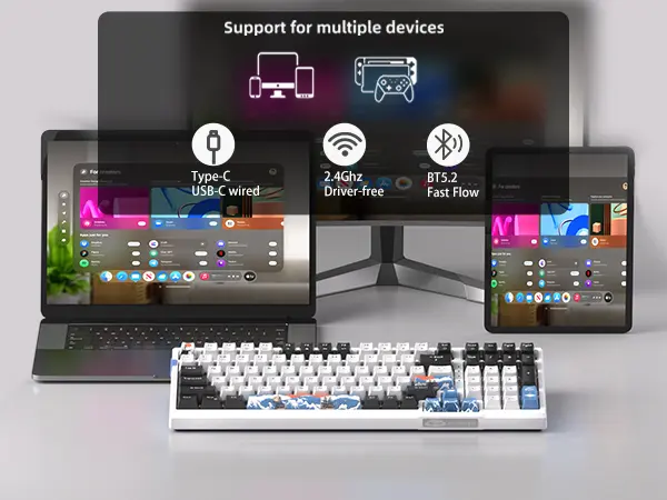 (Sold Out) MageGee SKY98 Wireless Blue Whale Switch Mechanical Keyboard_img_3