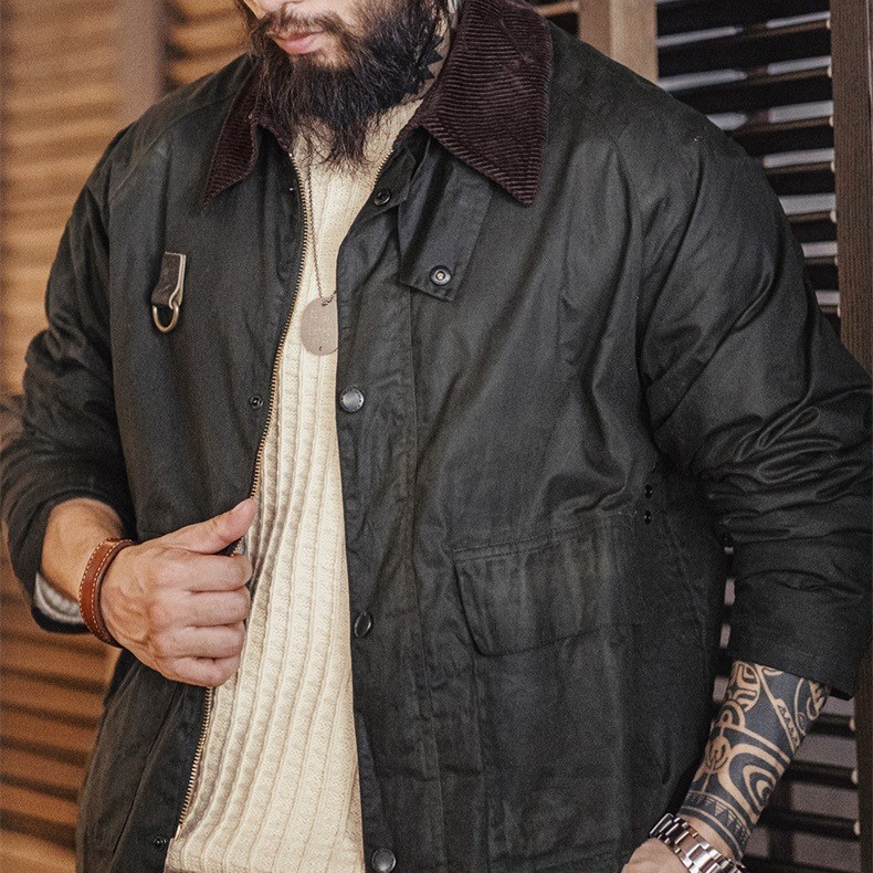 vintage Spey oil wax fishing jacket_img_1