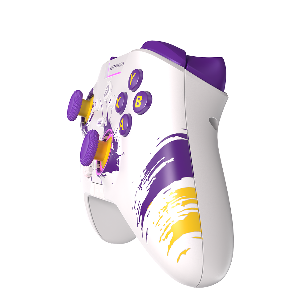 (Stock Out) DAREU H105 Tri-Mode Wireless Gamepad 360° Joystick Controller (White Purple)_img_1