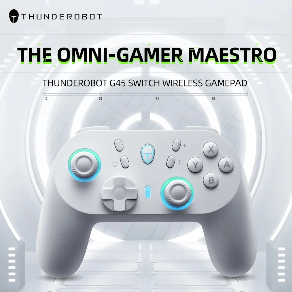 (Stock Out) ThundeRobot G45 Pro Tri Mode Hall Trigger Gaming Controller For PC/Switch/IOS/Android | White_img_0