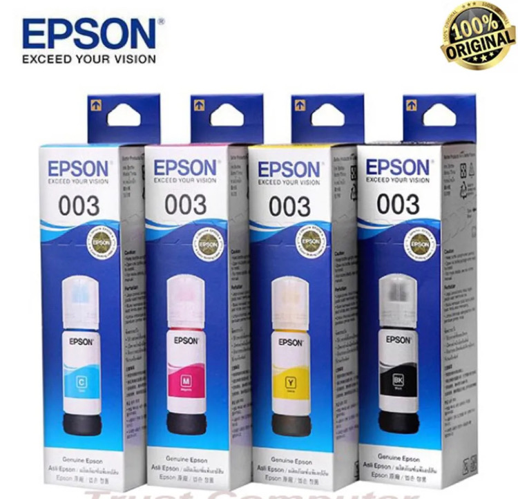 Epson 003 Black, Cyan, Yellow, Magenta Ink Bottle (4Color Full Set), Epson L3110, L3150, L3250, L3210, L5290 Printer_img_0