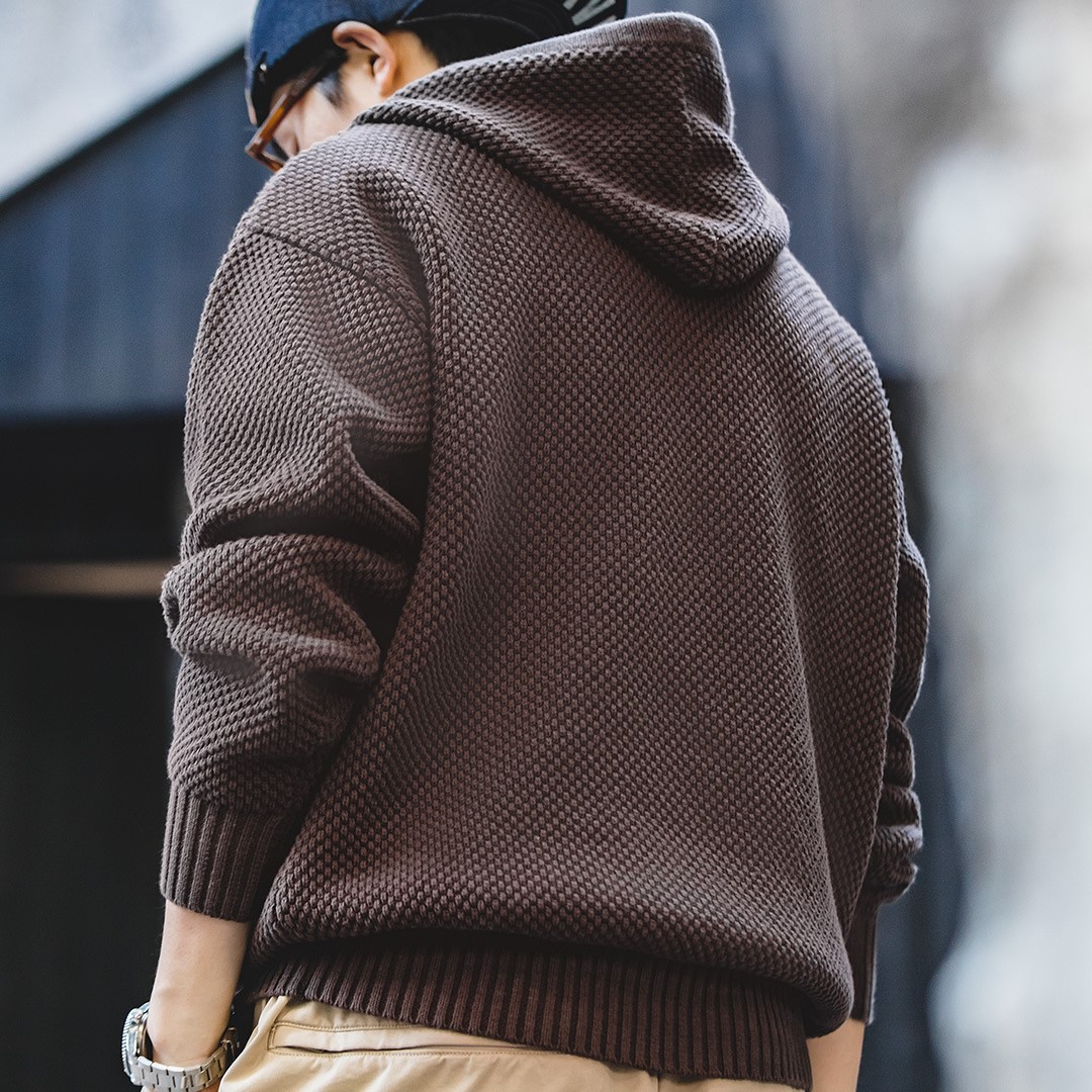 Half Zipper Pineapple Pattern Sweater_img_1