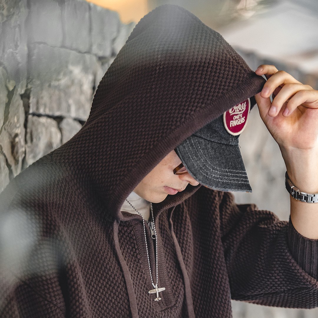 Half Zipper Pineapple Pattern Sweater_img_2