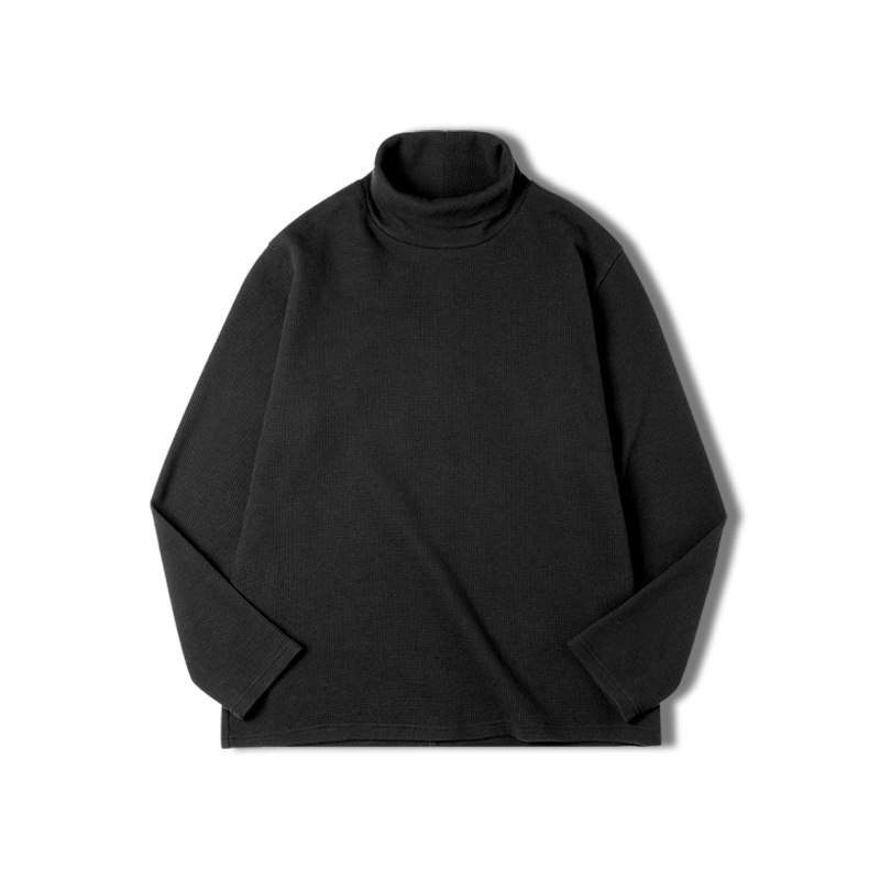 Casual Waffle High Collar Sweatshirt_img_7