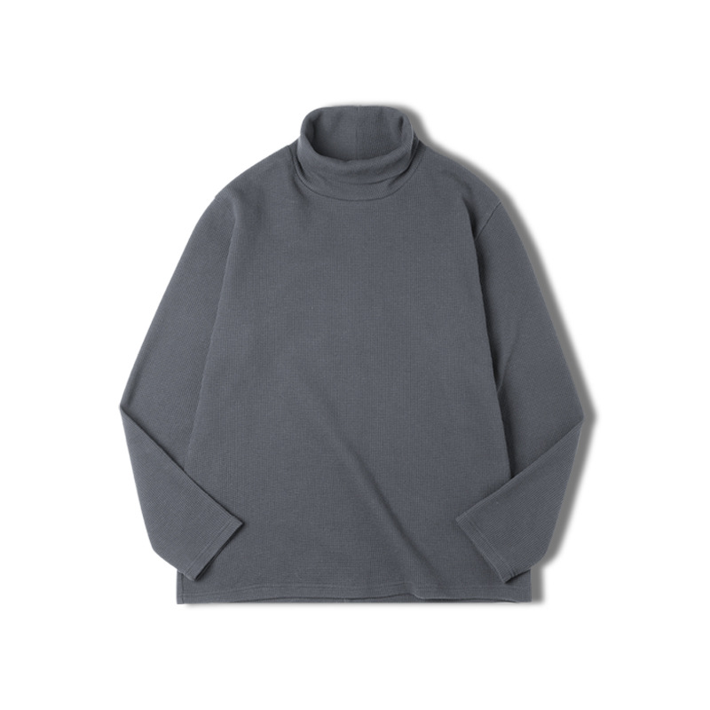 Casual Waffle High Collar Sweatshirt_img_8