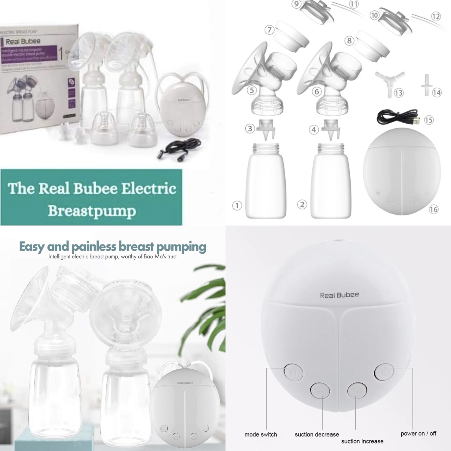 Real bubee electric double breastpump