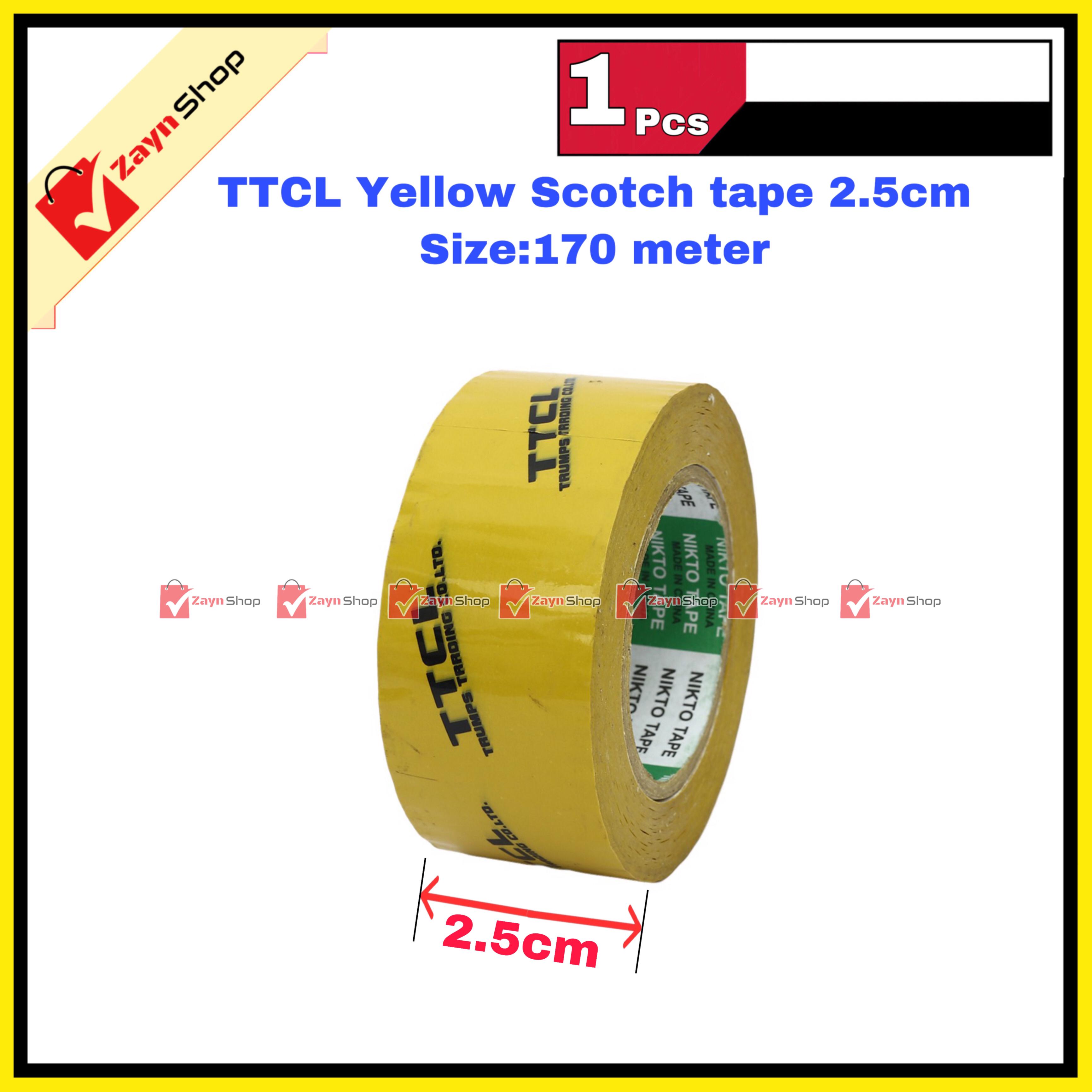 Scotch Tape Yellow TTCL 2.5cm wide Big Size 130 meter 1 pcs_img_1
