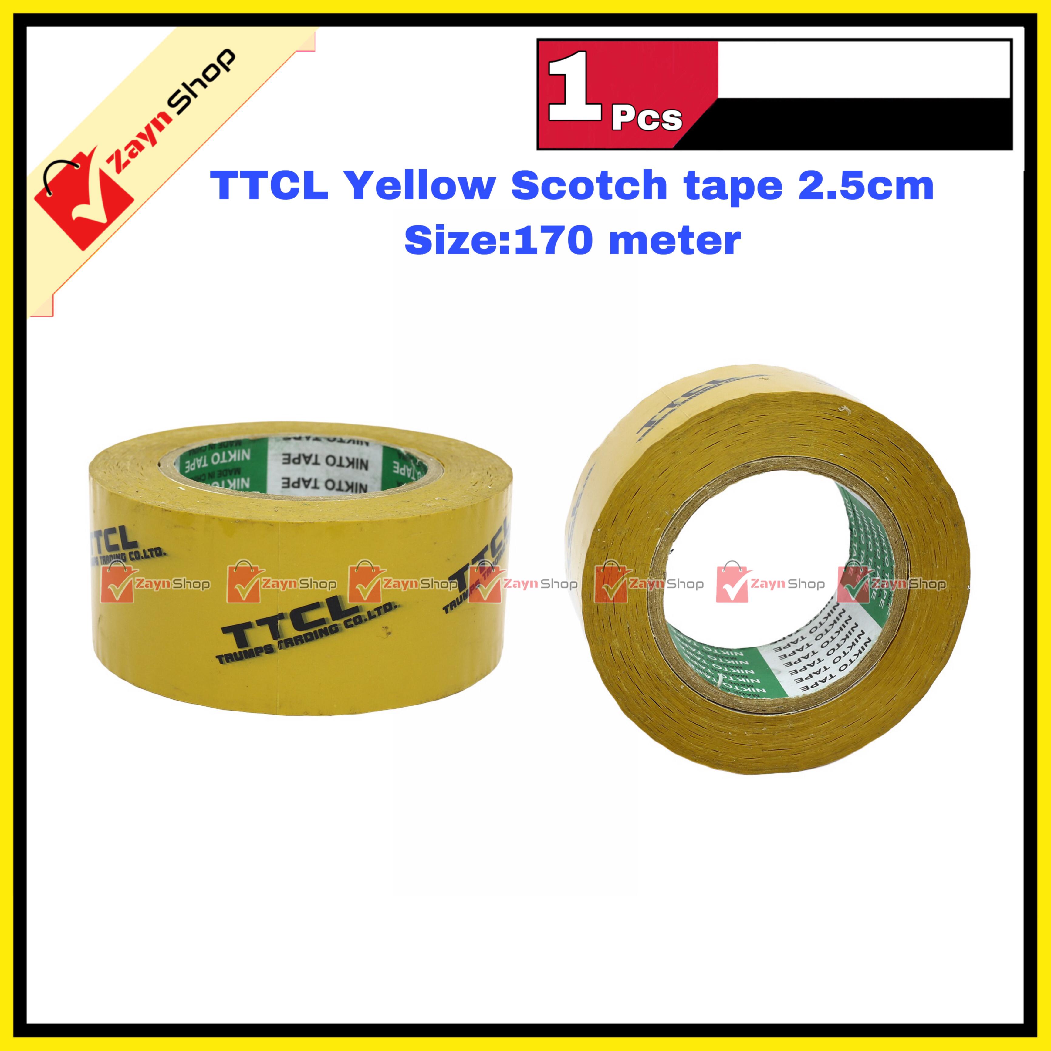 Scotch Tape Yellow TTCL 2.5cm wide Big Size 130 meter 1 pcs_img_3