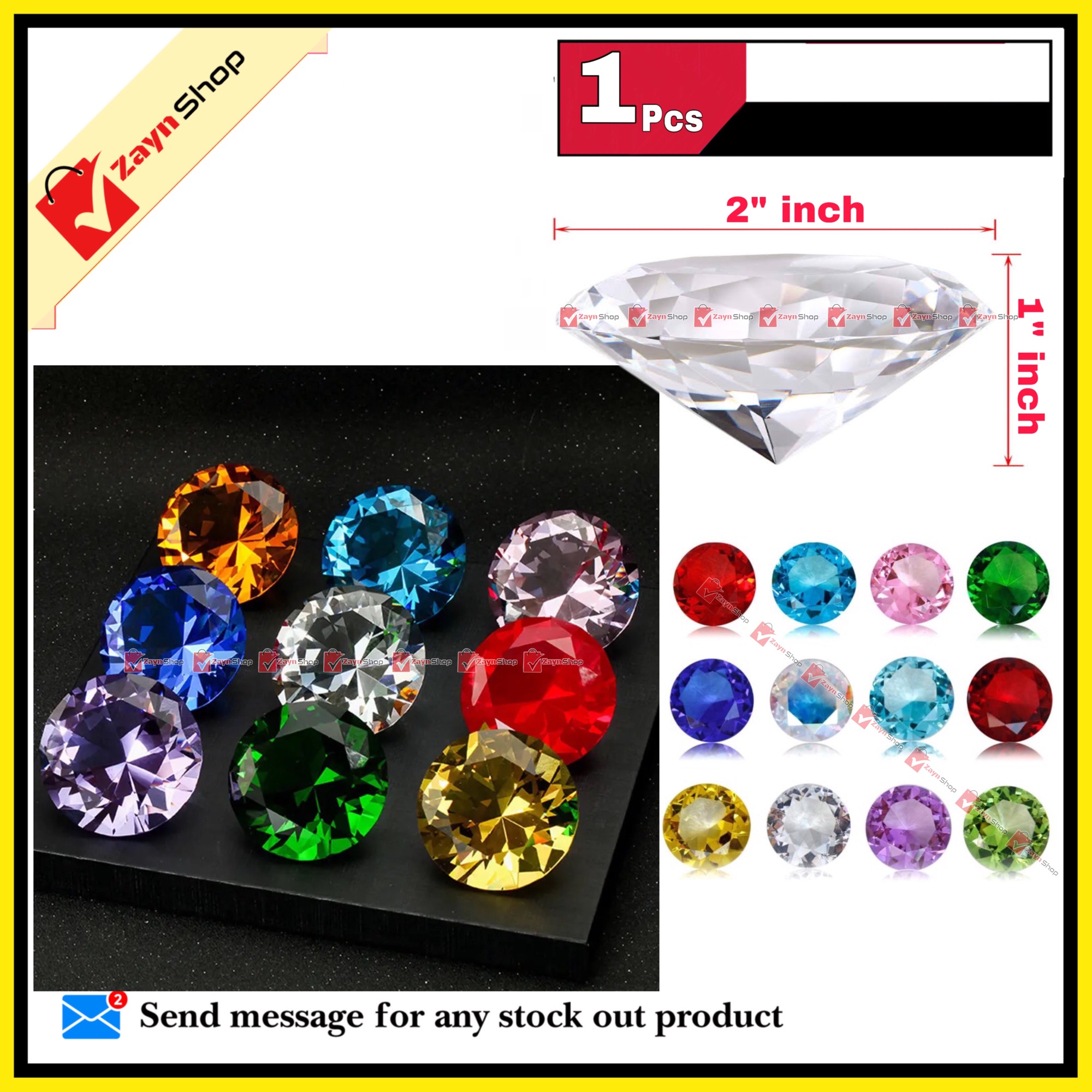 Paper weight Crystal Diamond shape 1 pcs Random color_img_0