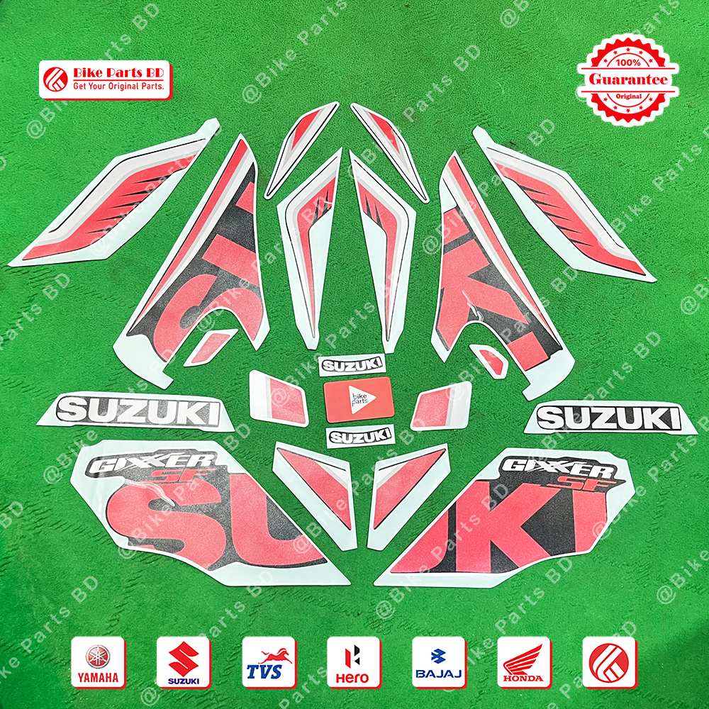 Full Set Sticker for Suzuki Gixxer SF (Old Model, Black & Red) bike._img_0