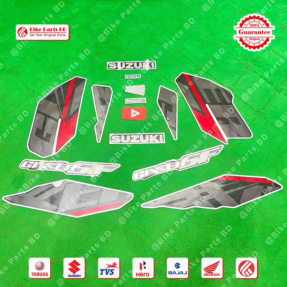Full Set Sticker for Suzuki Gixxer SF (Black & Red-New Model) bike._img_0