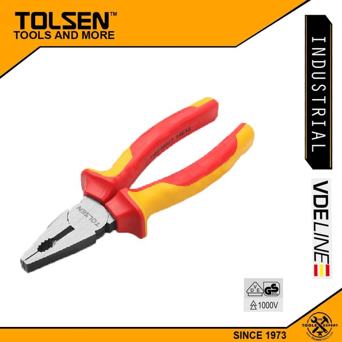 Tolsen VDE 1000V Insulated Combination Pliers 160mm (6") Model: V38116
