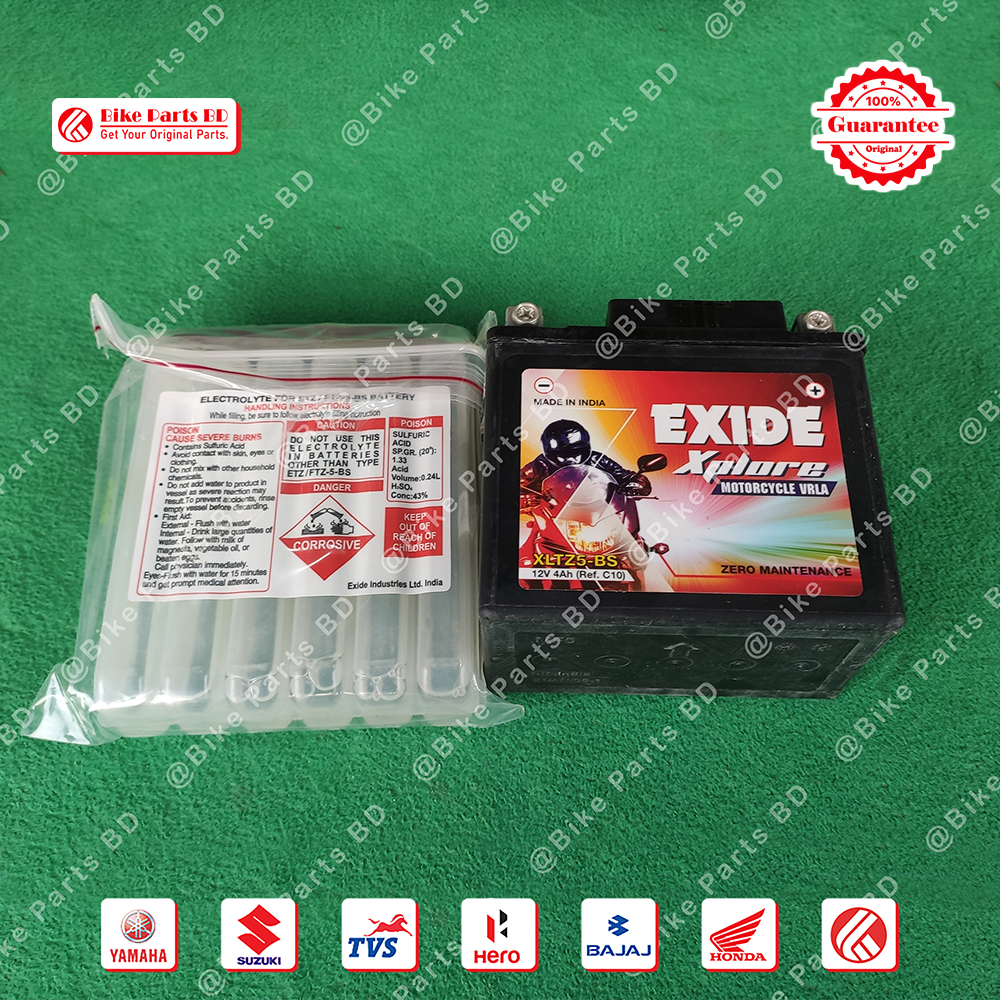 Exide Battery (5L Size) for Yamaha FZS V1, FZS V2, FZS V3, FZS V4, Fazer V1, Fazer V2, R15 V2, R15 V3, R15 V4, R15M, MT15 V1, MT15 V2 bike._img_1