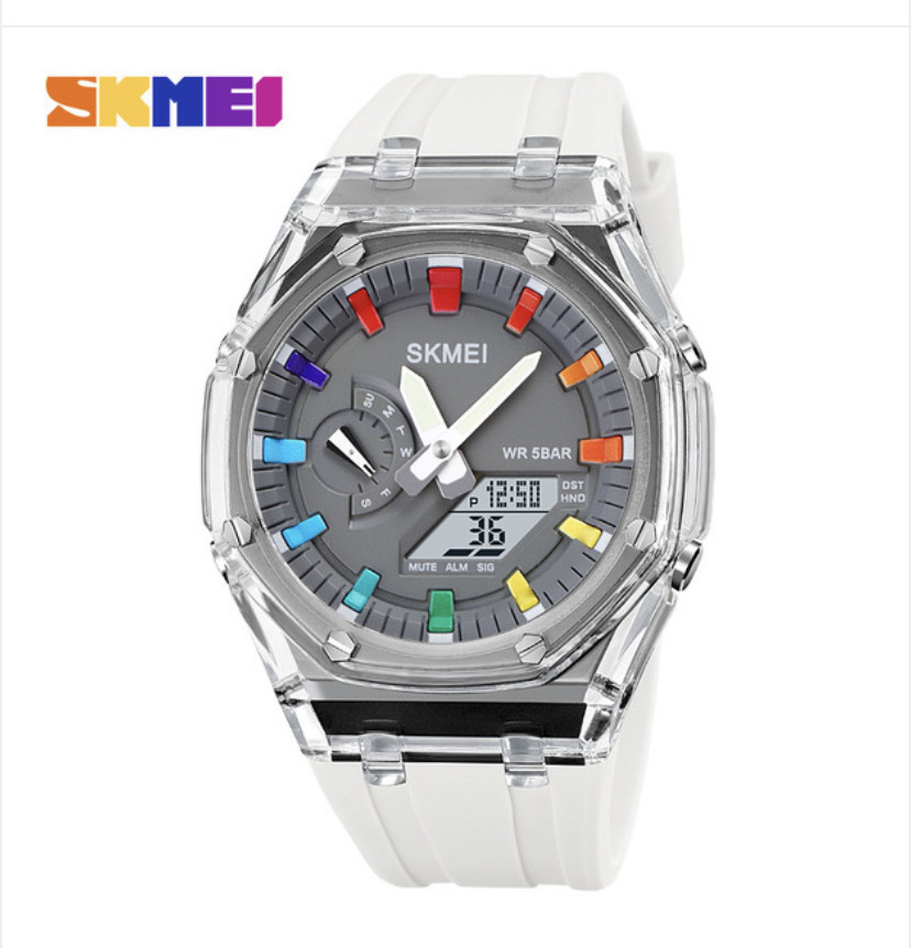 SKMEI 2100 Waterproof Countdown Stopwatch Led Light Electronic Movement Wristwatch