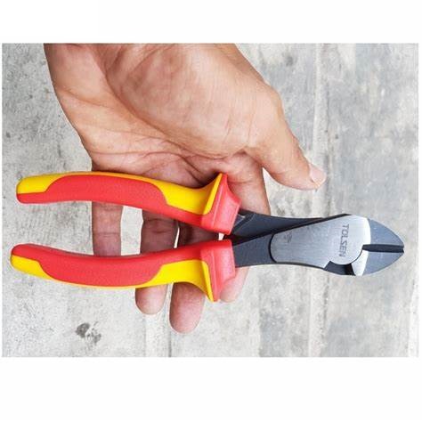Tolsen 7" VDE 1000V Insulated Diagonal Cutting Pliers 180mm Model: V38127_img_1