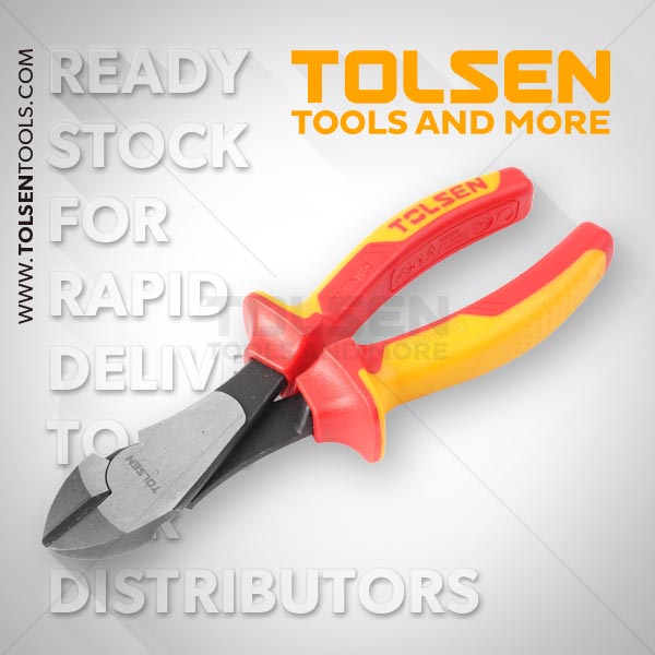 Tolsen 7" VDE 1000V Insulated Diagonal Cutting Pliers 180mm Model: V38127_img_3
