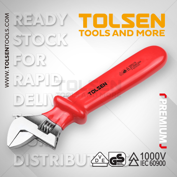 Tolsen 10" VDE 1000V Adjustable Wrench 250mm Model: V40525_img_1