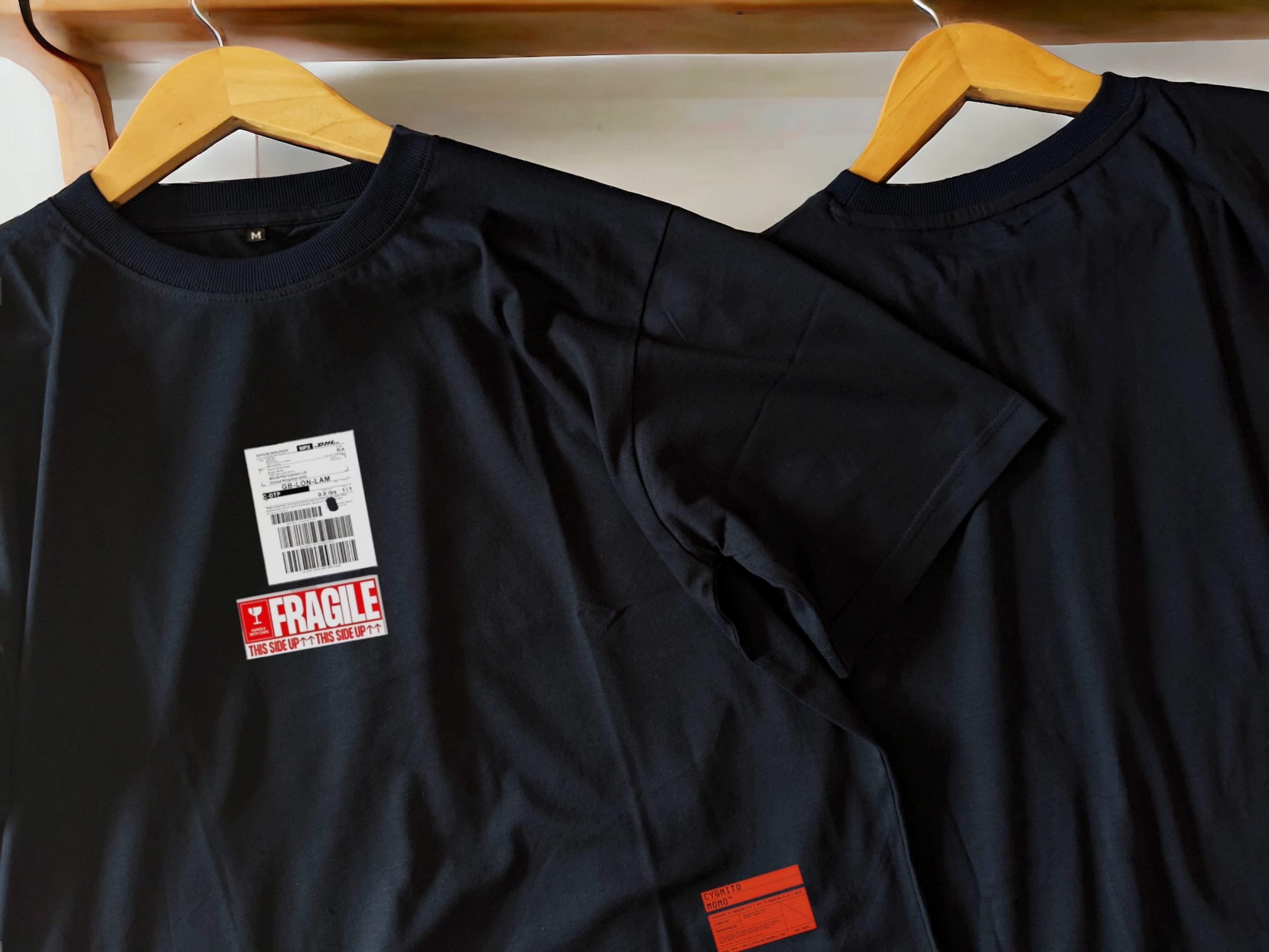 Fragile oversized black t-shirt