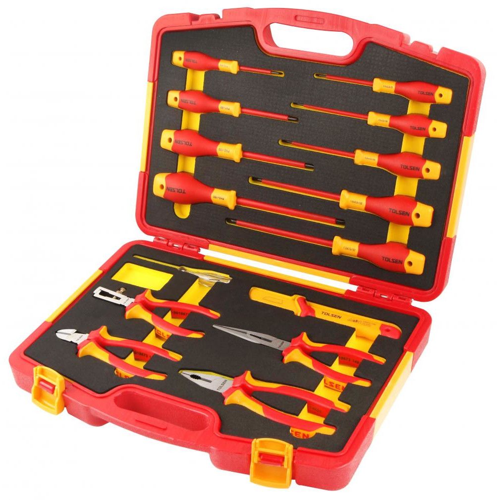 Tolsen VDE 1000V 15 pcs Insulated Hand Tools Set Model: V82115