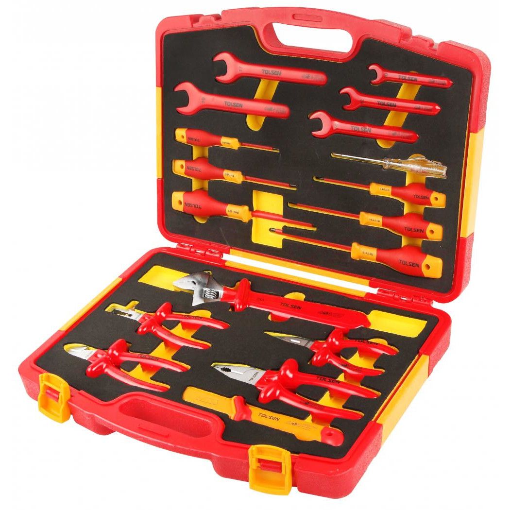 Tolsen VDE 1000V 18 Pcs Insulated Hand Tools Set Model: V83718