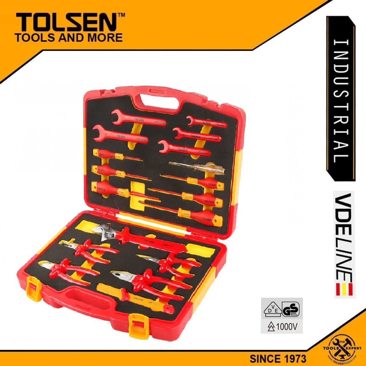 Tolsen VDE 1000V 18 Pcs Insulated Hand Tools Set Model: V83718_img_1