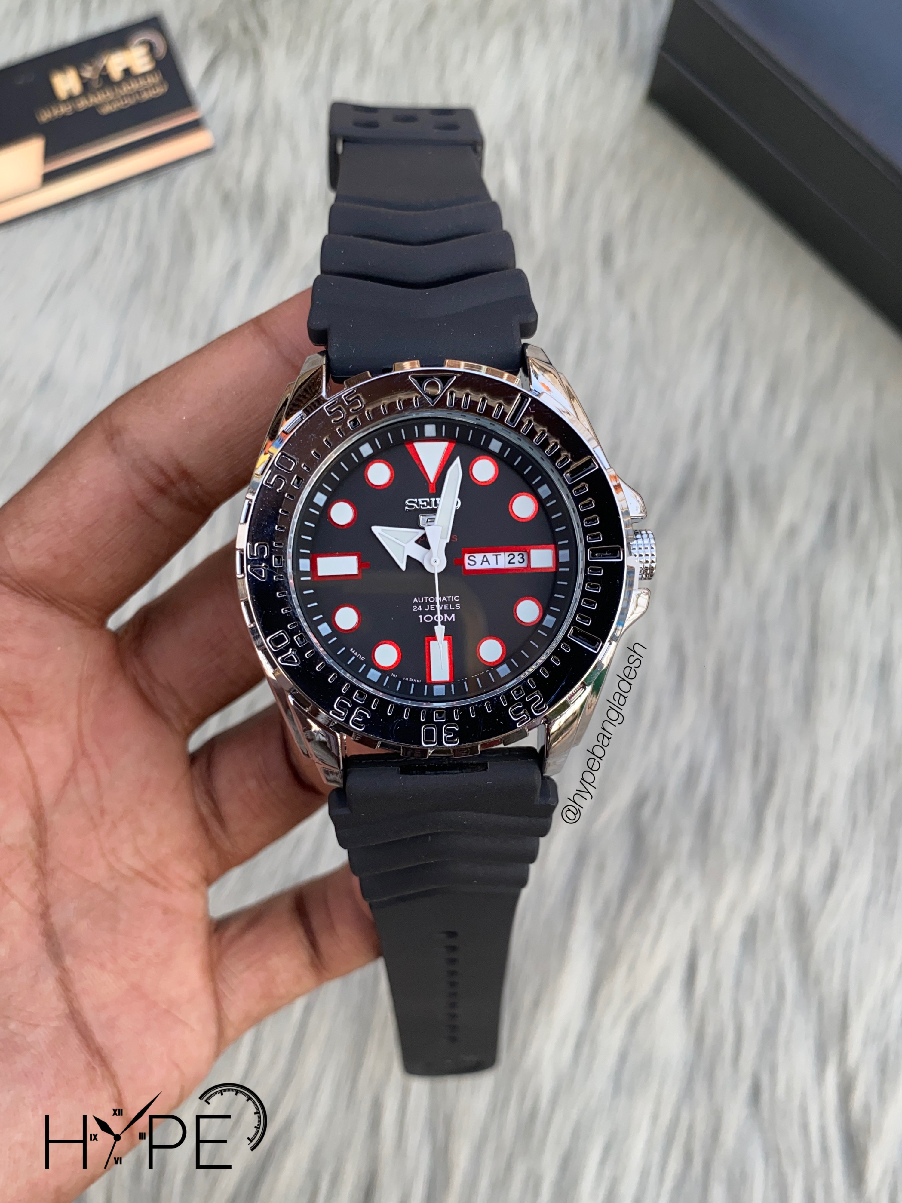 SEIK0 rubber belt (Black-Red)_img_0