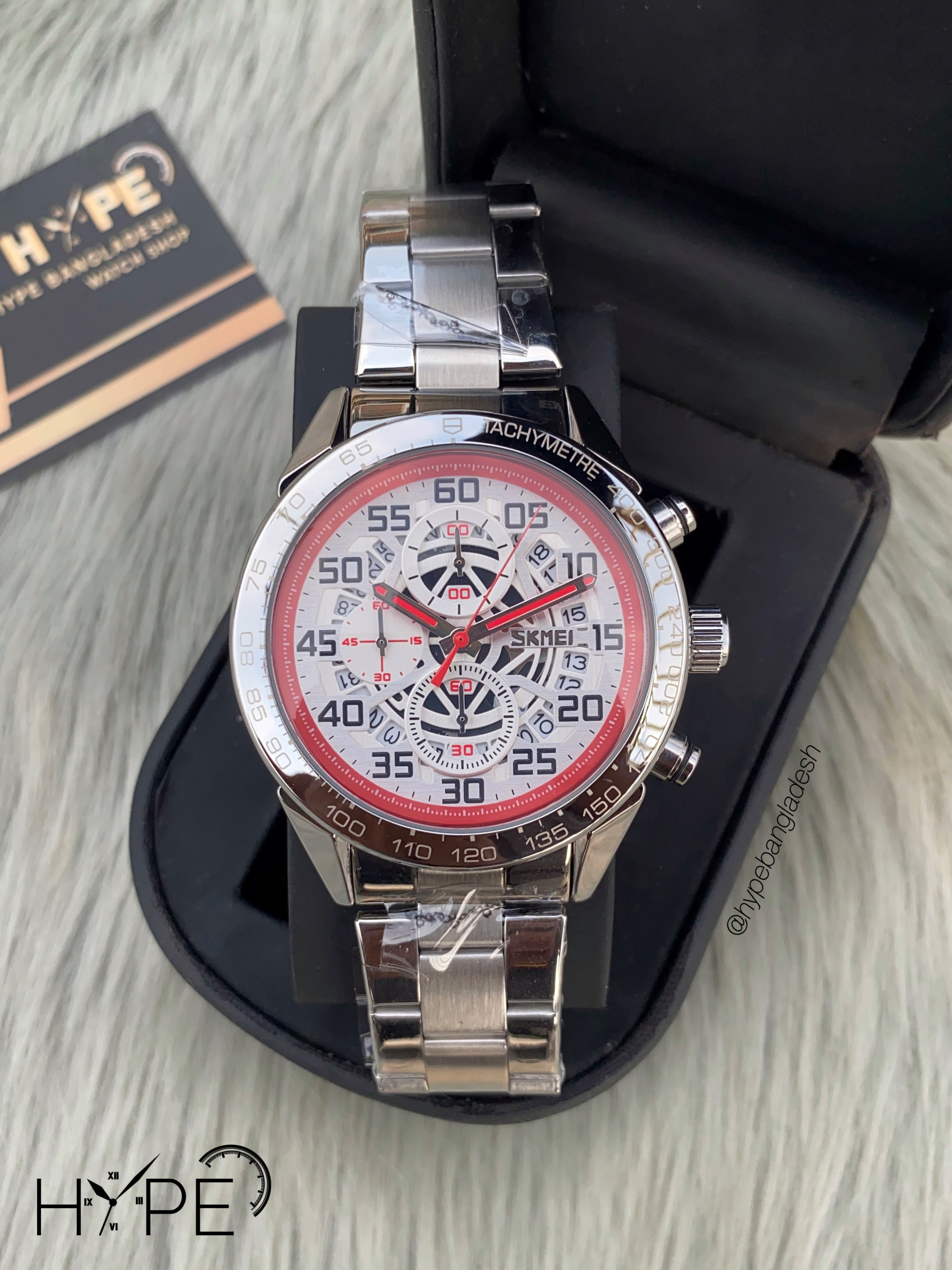 Skemi chronograph chain (Silver-White)_img_0