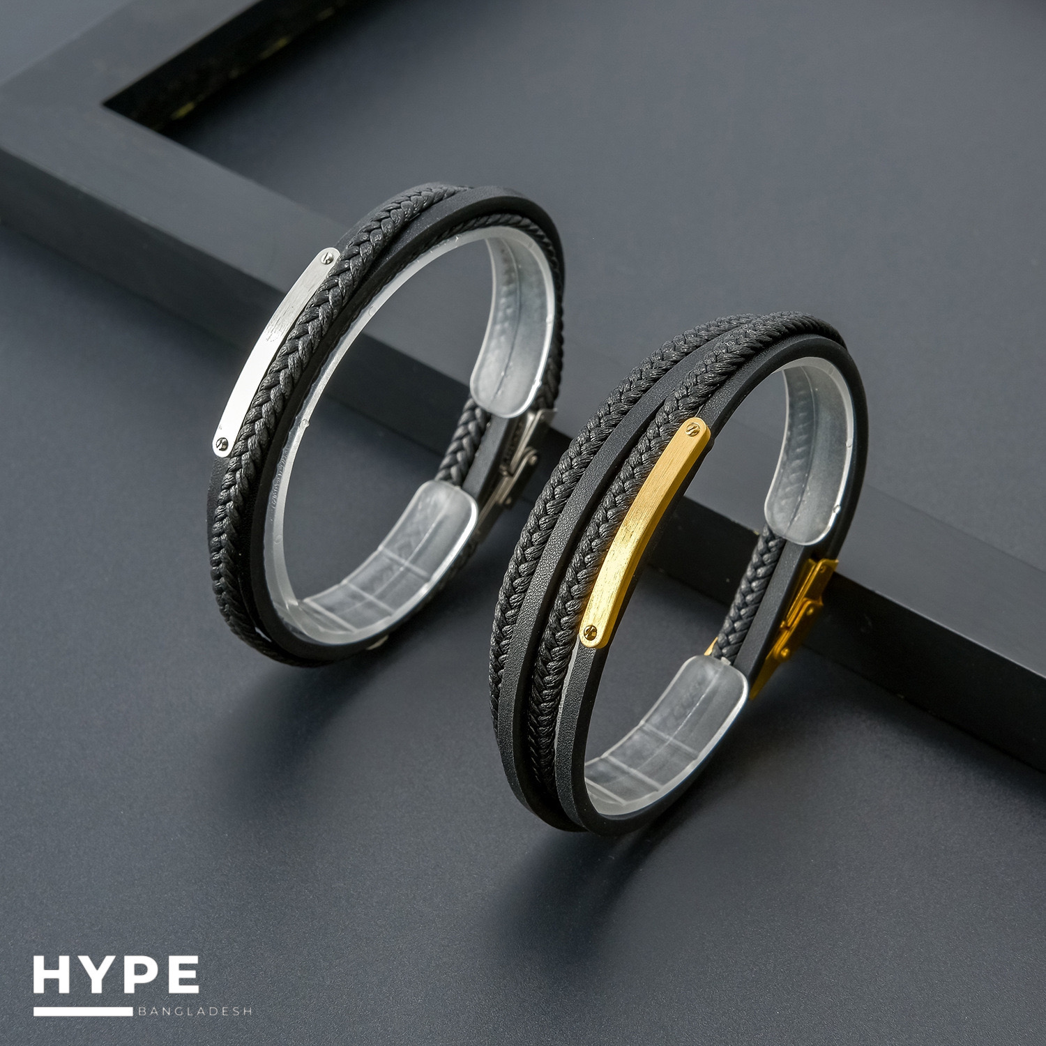 Leather bracelet with metal magnetic buckle_img_0