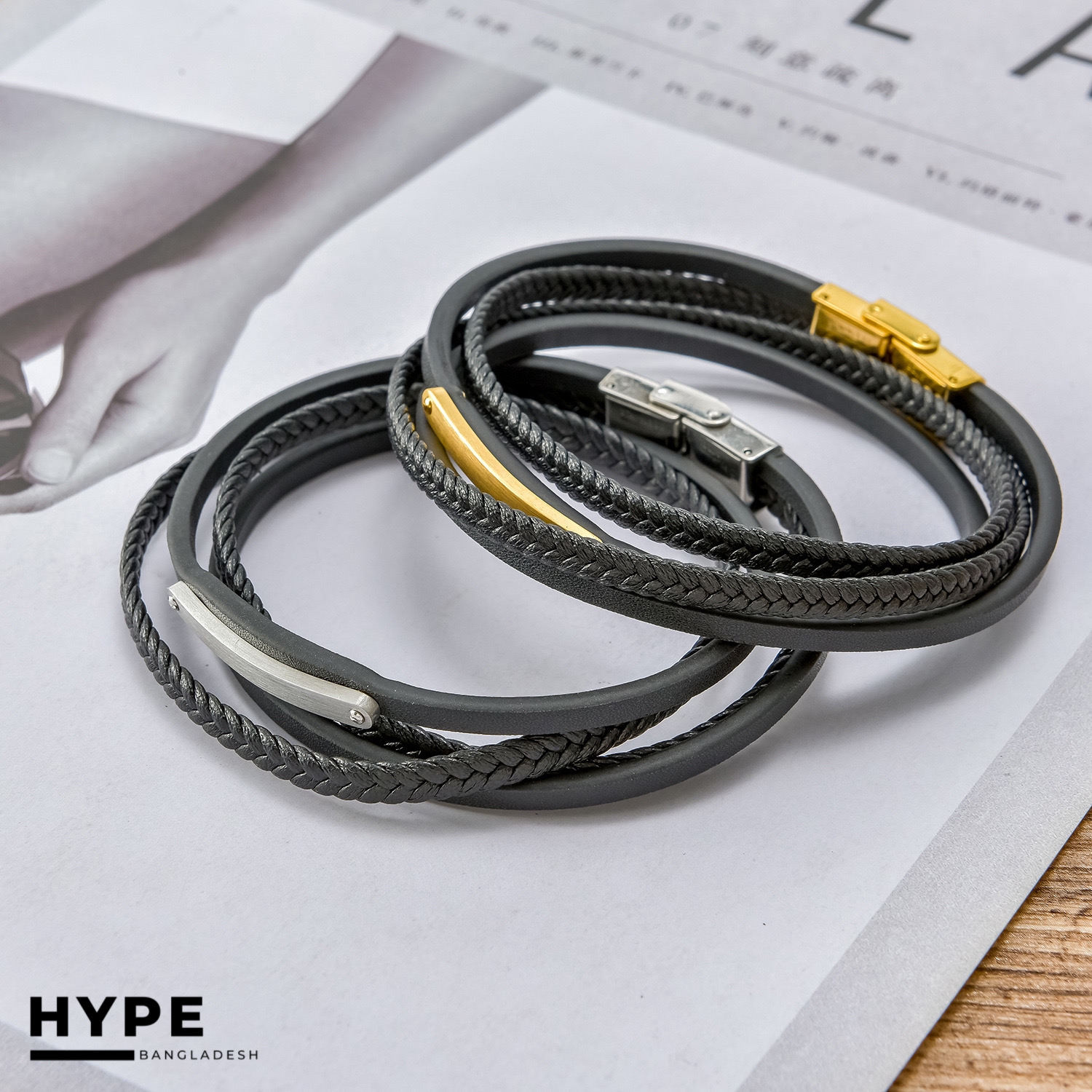 Leather bracelet with metal magnetic buckle_img_1