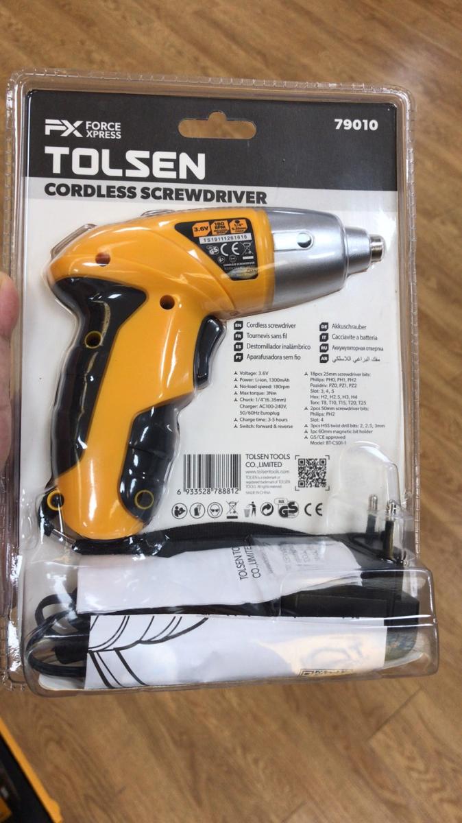 TOLSEN 79010, 3.6V Cordless Screwdriver with 24pcs Accessories 79010_img_3