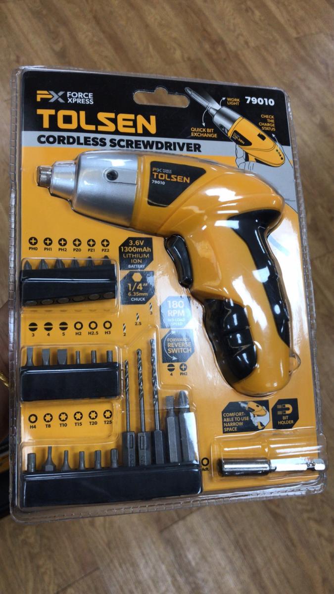 TOLSEN 79010, 3.6V Cordless Screwdriver with 24pcs Accessories 79010_img_5