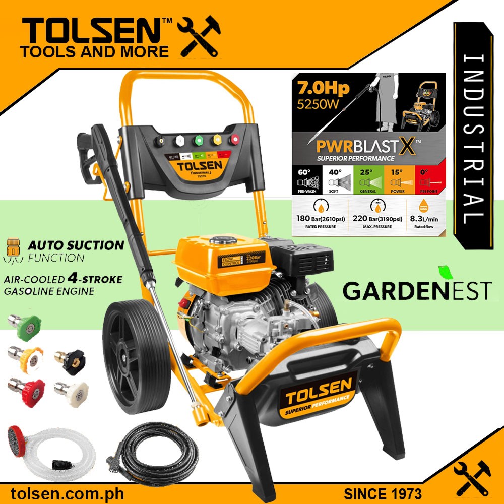 TOLSEN 79576, 5250W High Pressure Washer Petrol 7HP;  Model 79576