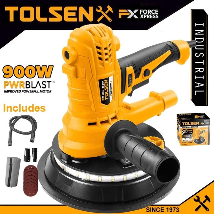 TOLSEN 79584, Drywall Sander 900W with Vacuum and LED Light 5 Variable Speed Electric Drywall Sander; Model: 79584_img_1