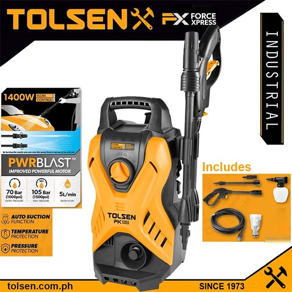 TOLSEN 79588, 1400W High Pressure Washer, 105Bar (1500psi), Car Washer, Bike Washer; Model 79588_img_0