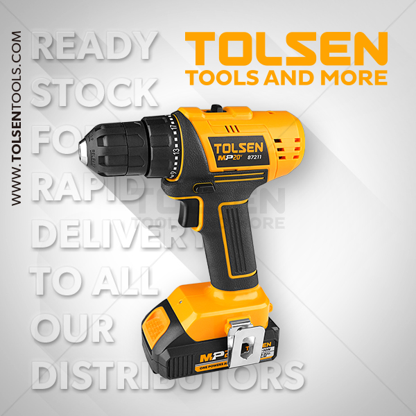 TOLSEN 87211, 20V Li-Ion Cordless Drill / Screwdriver with Battery & Charger; Model 87211_img_1