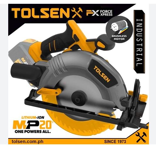 TOLSEN 87282, Cordless Circular Saw, Li-Ion Battery, Brushless, 20V (Not Included Battery And Charger); Model 87282_img_1