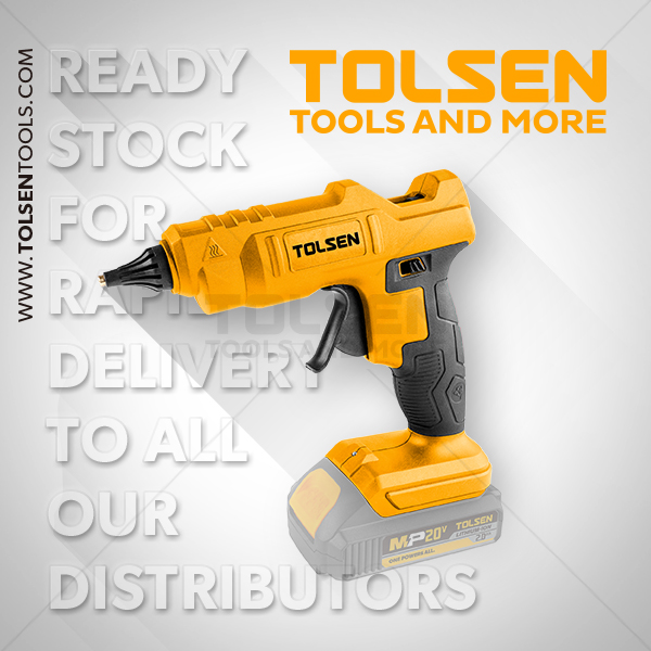 TOLSEN 87316, 20V Li-ion Cordless Glue Gun with 3Pcs Glue Stick (Not Included Battery and Charger); Model : 87316_img_1