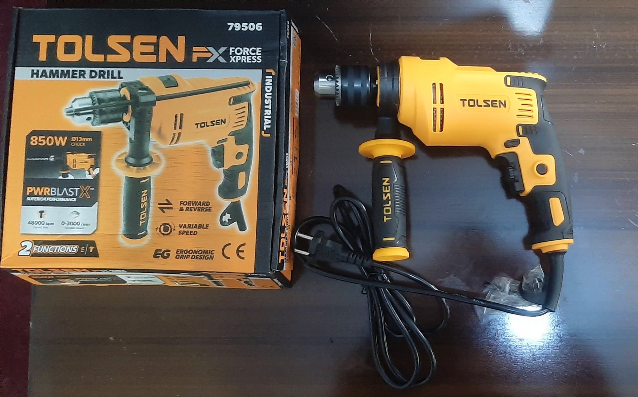 TOLSEN 79506, 850W Impact Drill Hammer 13mm Variable Speed Model: 79506_img_1