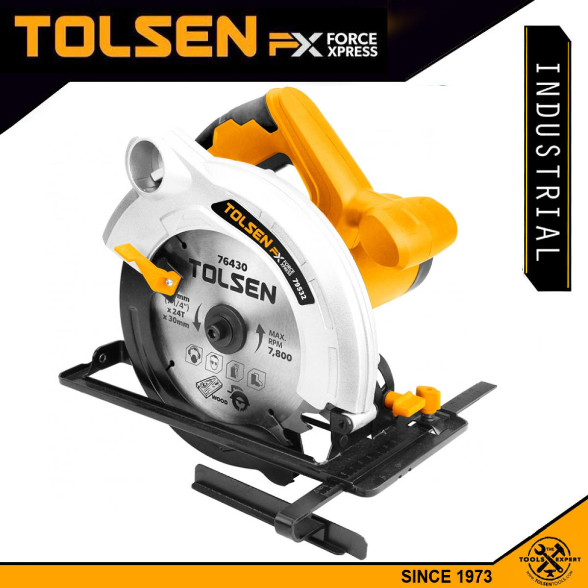 TOLSEN 79532 Circular Saw 1300W, 185mm (7-1/4")  Model: 79532_img_1