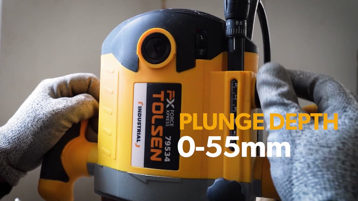 TOLSEN 79534, 2100W Electric Router, Plunge depth: 0-55mm, Variable Speed,    Model: 79534_img_3