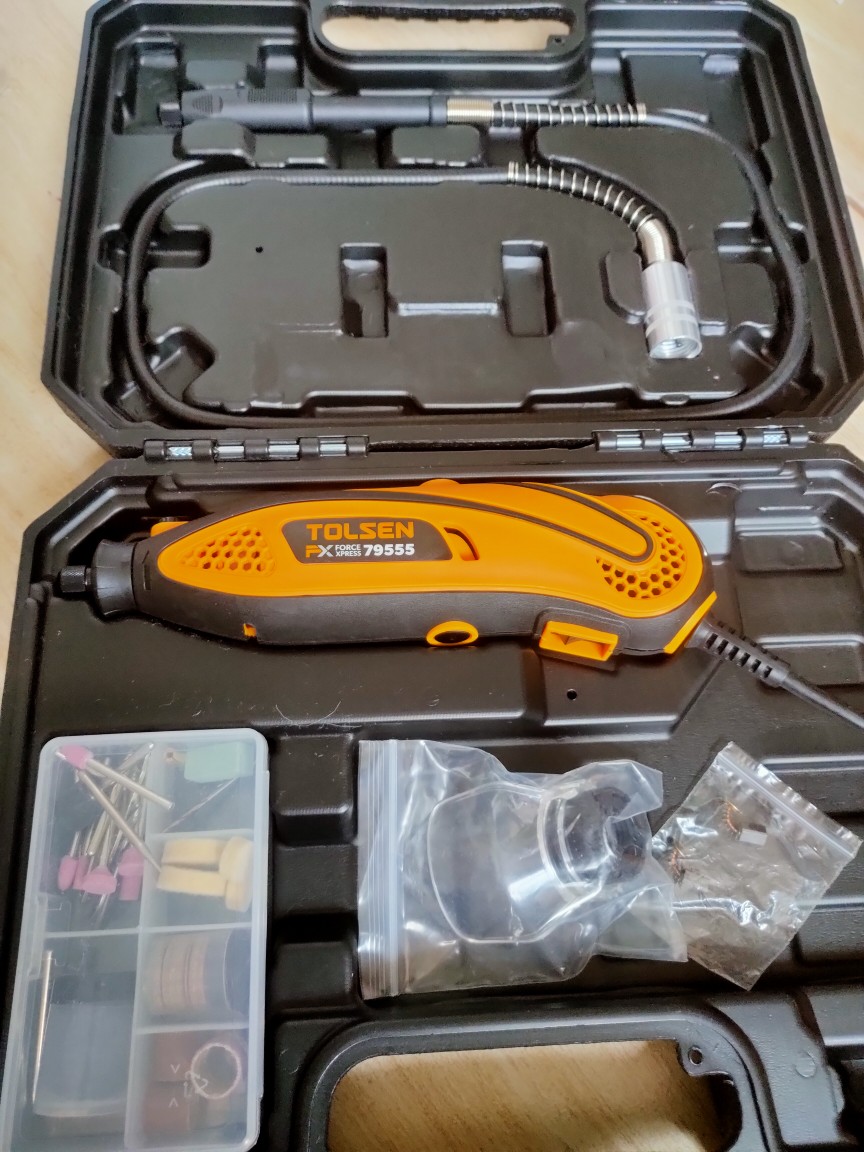 TOLSEN 79555, 108Pcs Rotary Tool Set w/ Hard Case 130W Die Grinder Model: 79555_img_5