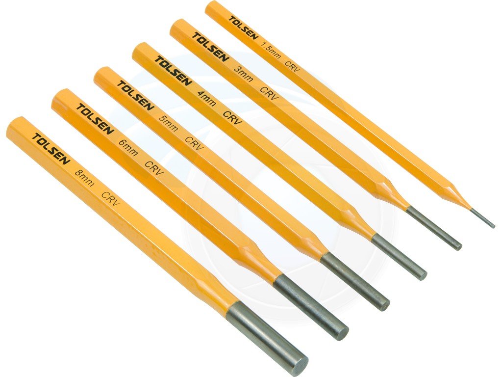 Tolsen 6Pcs  Nail Punch Tool Set with Case (HRC56-62) Model:25090_img_1