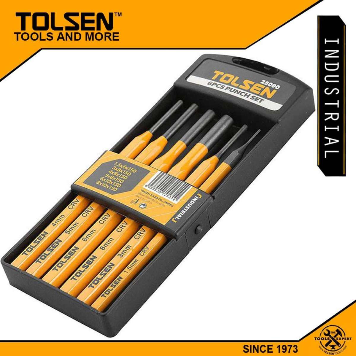 Tolsen 6Pcs  Nail Punch Tool Set with Case (HRC56-62) Model:25090_img_5