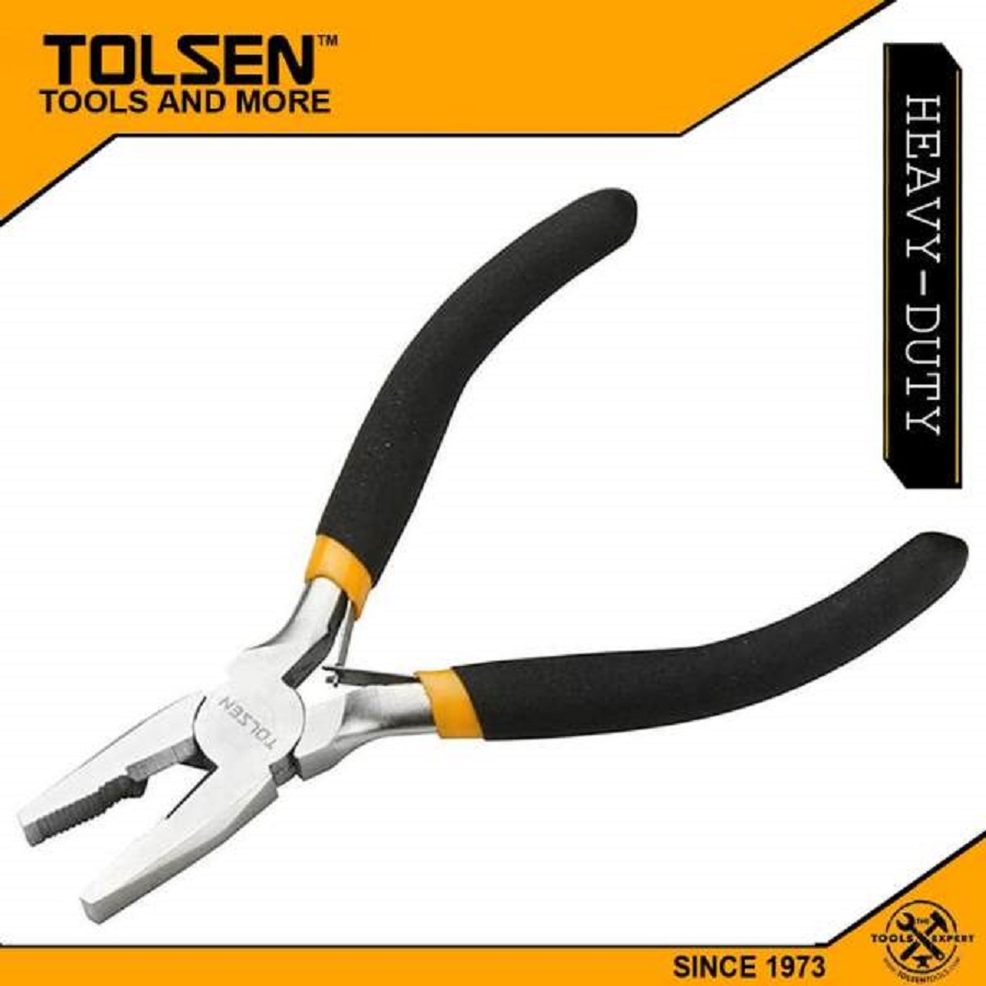 TOLSEN 4.5" Mini Combination Pliers Bi-Dipped Handle Model: 10030_img_5