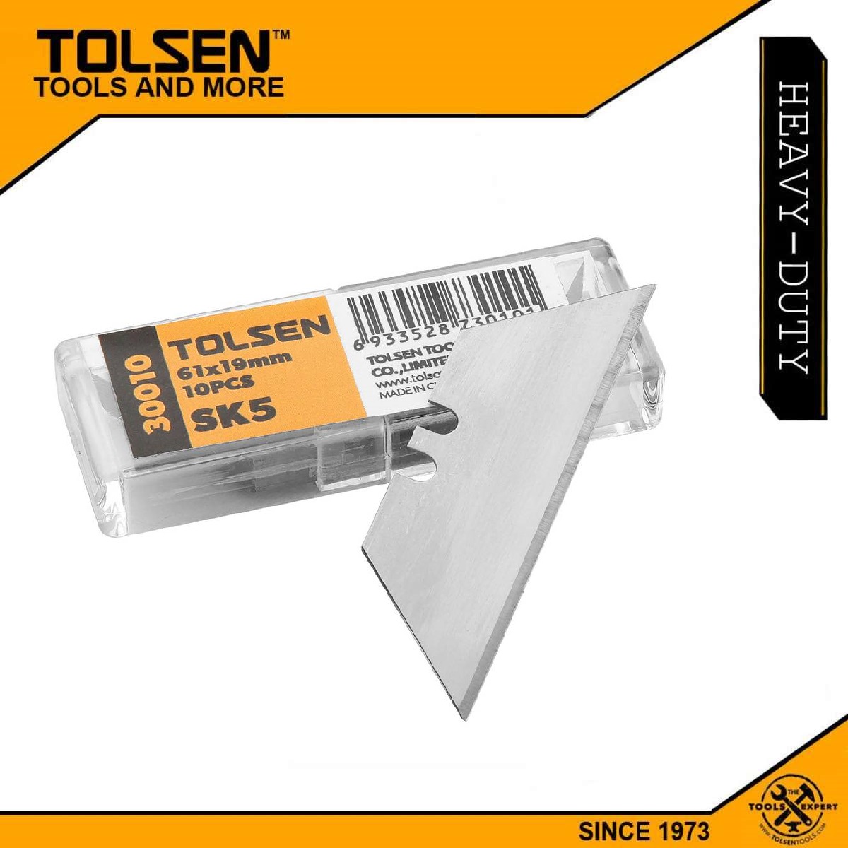 TOLSEN 10Pcs Cutter Blade Refill Set For SK5 (61x19mm) Model: 30010