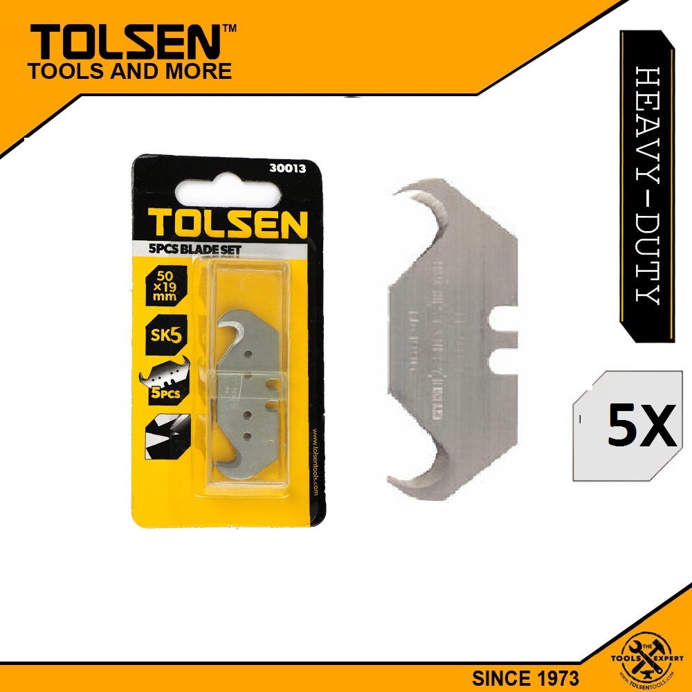 Tolsen 5Pcs Blade Set for Utility Cutter (50x19mm) Model: 30013_img_1
