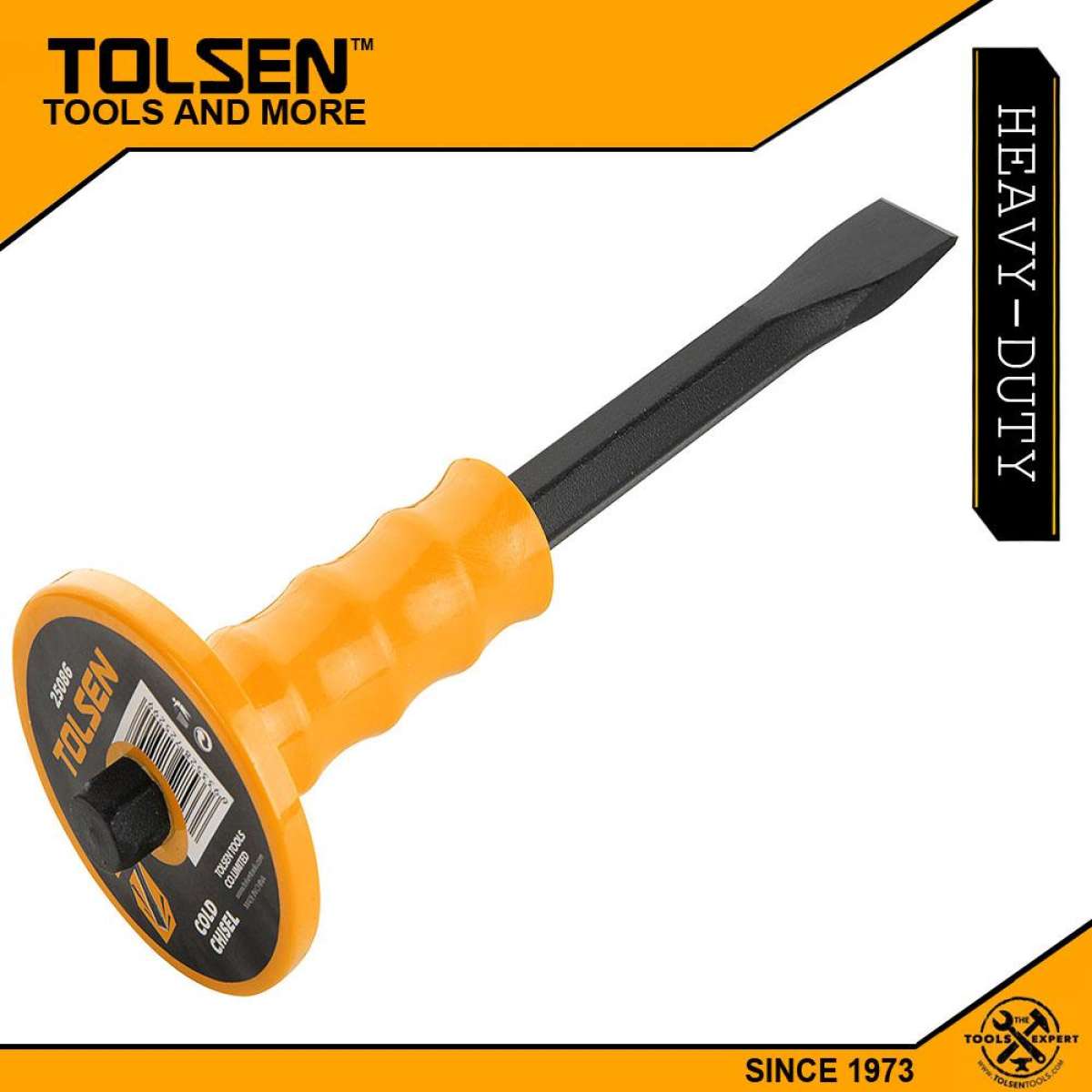 Tolsen 10" Flat-tip Chisel with Hand Protection 250 mm  Model: 25086