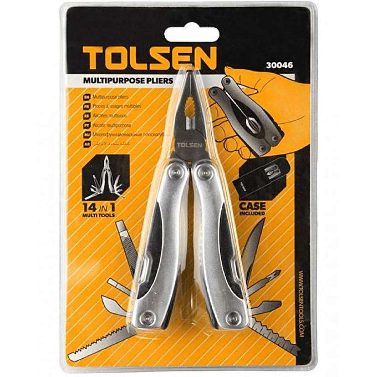 Tolsen 14 in 1 Multipurpose Pliers with Case (102x46x23mm) Model:30046_img_1