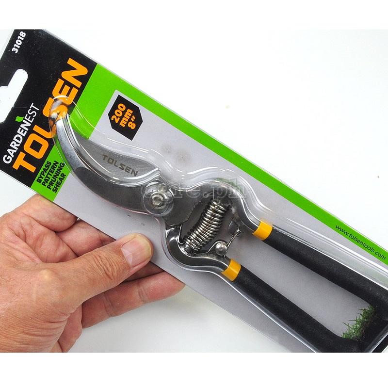 Tolsen 8" Garden Pruning Shear Bypass Pattern 200mm or 8 Inch Dipped Handle Model: 31018_img_1